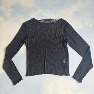 Brandy Melville Black Shimmer Women's Long Sleeve Top